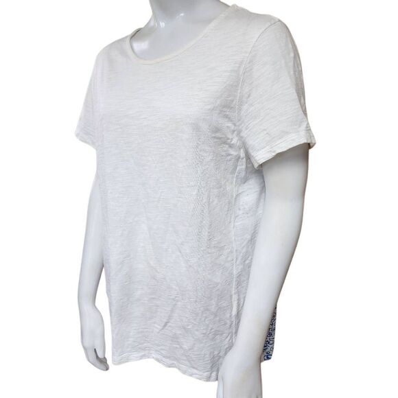 Chico's White & Blue Short Sleeve Tee Shirt (1) - Picture 1 of 6